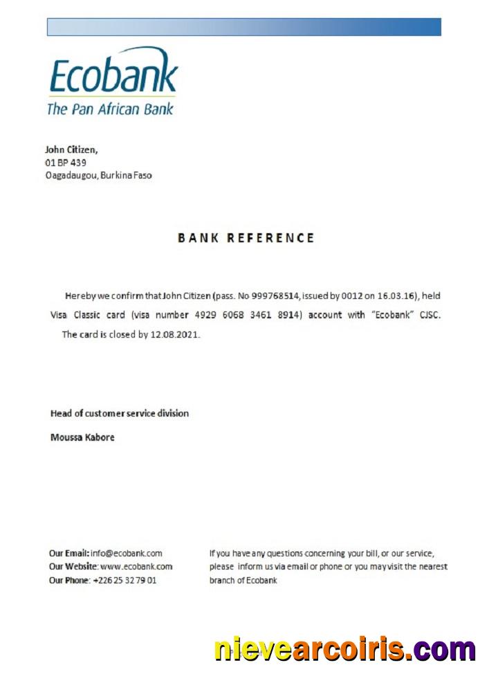Burkina Faso Ecobank closure reference